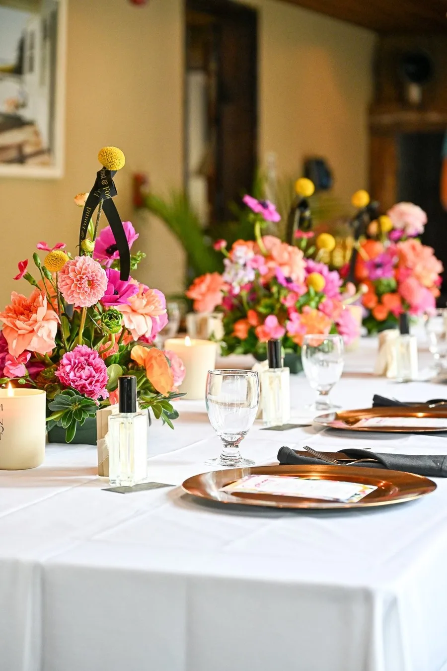 The Yellow Room set for a private dinner at The Red Lion Tavern